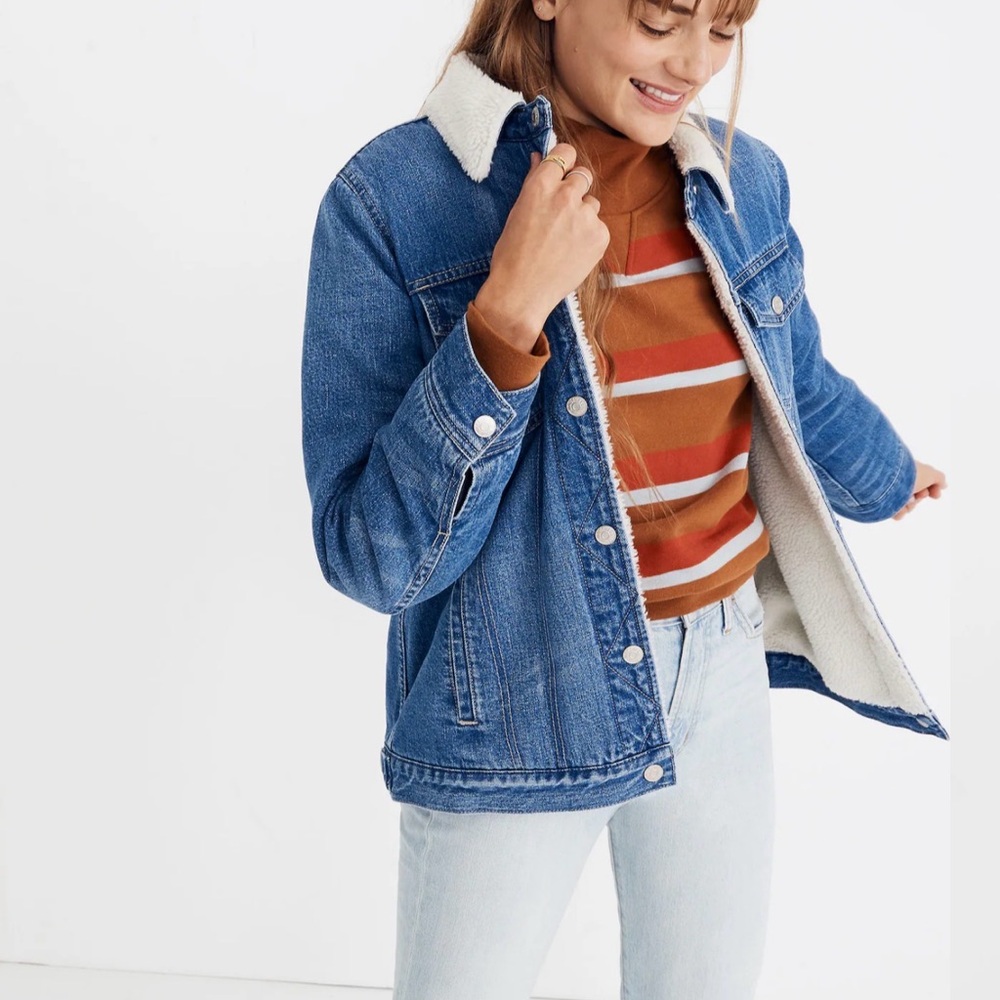 Madewell the oversized Denim Jacket with Sherpa lining edition